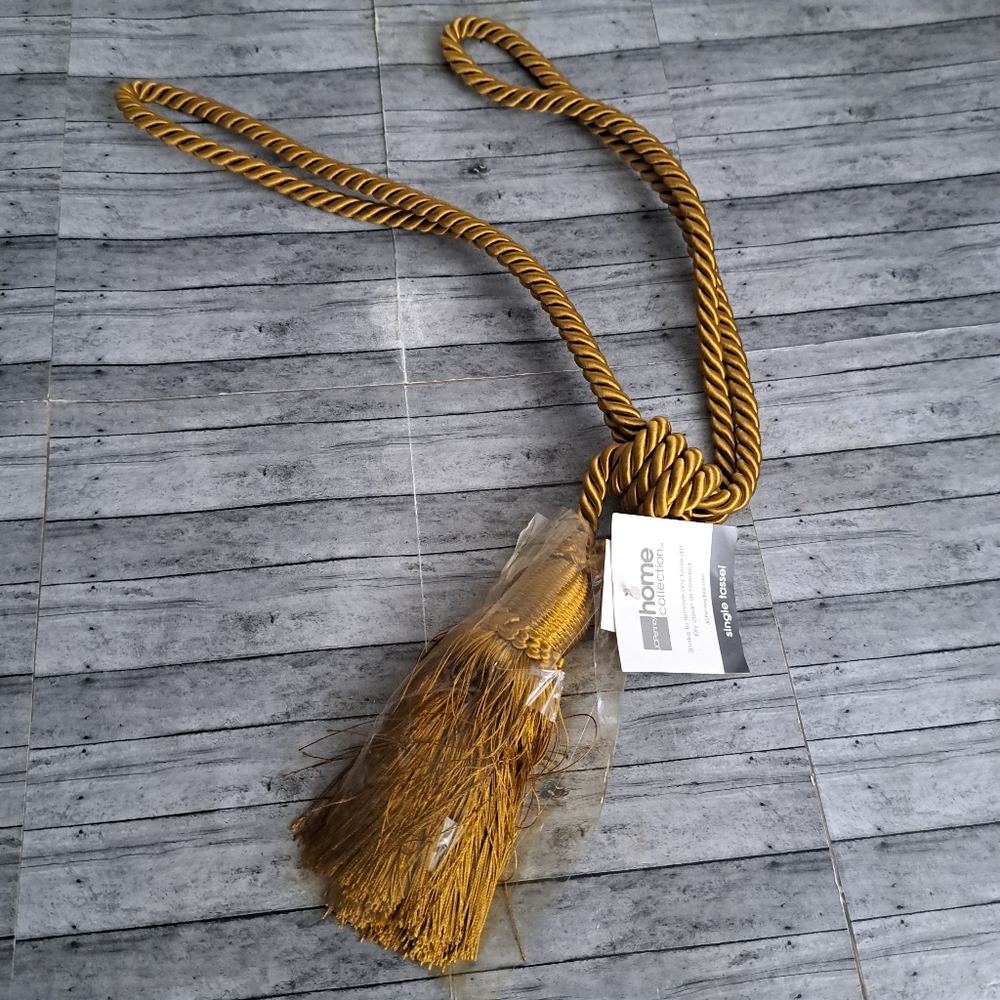 JC Penney Home Collection One Curtain Tieback Tassel Antique Gold One Size